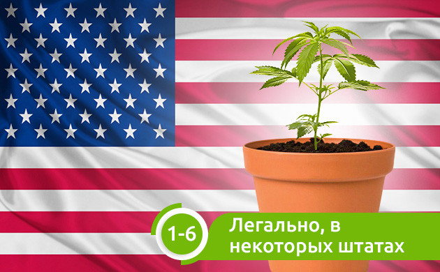 Легальное выращивание в некоторых штатах