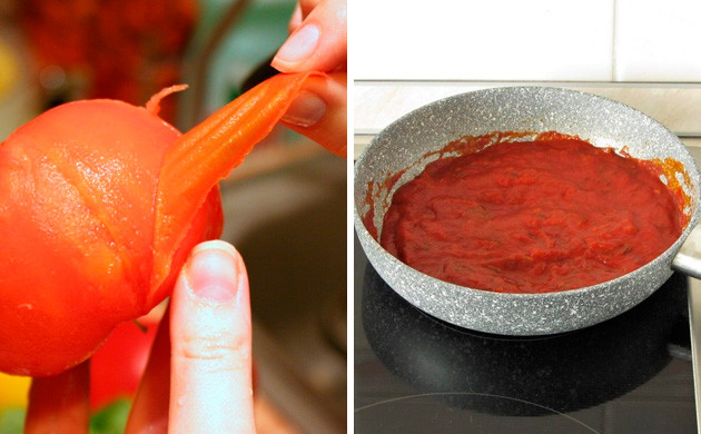 Обжарить нарезанные помидоры